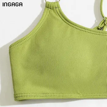 INGAGA Push Up Bikinis Briaunoti Maudymosi Moterų Maudymosi kostiumai Seksualus Maudymosi Kostiumą, Žalia Biquini Dirželis Paplūdimio 2021 M. Vasarą Bikini Komplektas