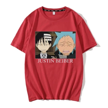 Japonų Anime, T-marškiniai Nauji vyriški Soul Eater T-shirt Mados Print T-shirt Vasaros Vyrų Naujovė Grynos Medvilnės trumpomis Rankovėmis T-shirt
