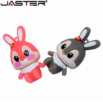 JASTER mielas animacinių filmų white rabbit Pendrive 4G, 8G 16G 32G 64G USB 2.0 USB flash drive drivdriveck Pendrive