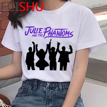 Julie Ir Fantomus marškinėlius viršuje tees moterų japonijos derliaus 2020 streetwear balti marškinėliai t-shirt viršuje tees ulzzang