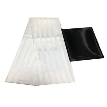 Juoda ir balta Satino Organza audinys švelnus šilko audinys afrikos medžiagos ankara spausdina aukštos kokybės suknelė 6 metrų ! L120701