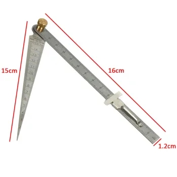 JUSTINLAU 0-15mm 2 1 Metrinis Feeler Gauge perforaciją Suvirinimo Siaurėjantys Daviklis Valdovas