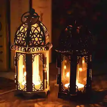 Kabo Maroko Klasikinės Baro Kūrybos Namuose Žvakių Laikiklis Namų Kaustytomis Geležies Žvakidė Žibinto Stiklo Apdaila F1P6