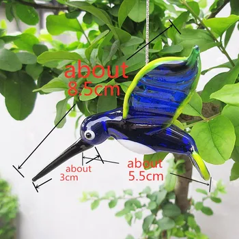 Kabo Murano Stiklo Hummingbird Statulėlės Rankų Darbo Mini Mielas Paukštis Gyvūnų Amatų Papuošalas Pakabukas Namų Fėja Sodo Dekoro Prekes