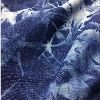 Kaklaraištis dažyti Nekilnojamojo Džinsai Medvilnės Ruoželinio Džinsinio Audinio Siuvimo Kelnės Švarkas Indigo Mėlynos spalvos Tissus 