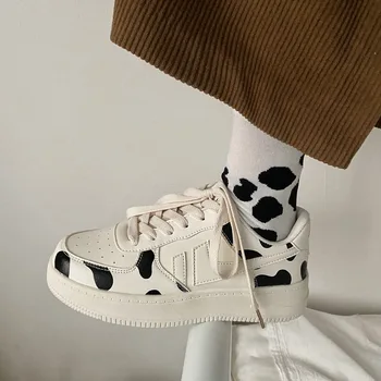 Karvė modelis Lolita Sneaker Moterų Harajuku Mielas Apvalios Galvos Batai Kolegija Stiliaus Atsitiktinis Gatvės Japonijos Batai, platforminiai batai Moterims