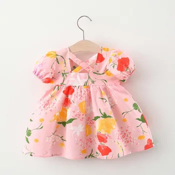 Karšto 2021 Naujas Vasaros Kūdikių Mergaitės Bamblys Vaikas Baby Girl Solid Color Print Suknelė Be Rankovių Kūdikiams, Vaikams Mergina Drabužių