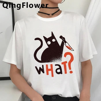 Katė marškinėliai drabužių moterims pora tumblr spausdinti japonų t-shirt ulzzang