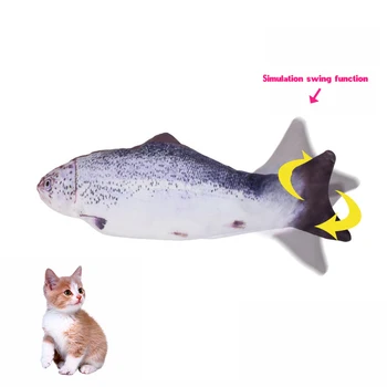 Katė Žaislas Interaktyvus Žuvų USB Mokestis Sunfish Elektros Maža Tunų Kačiukas, Šuniukas Formos Bite Atsparus Katžolių Priedai