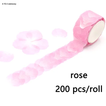 Kawaii Lipdukai 200Pcs/Roll Gėlių Žiedlapių Washi Tape Apdailos Washi Izoliacine Juosta Scrapbooking mokyklinės prekės, Raštinės Reikmenys