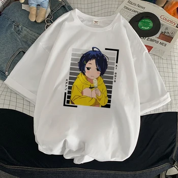 Kawaii Ohto Ai Janpanese Anime Įdomu, Kiaušinių Prioritetas T-marškinėliai Moterims Mielas Grafinis Tee Viršūnės Vasarą Moteris Ropa Mujer Plius Dydžio Marškinėlius