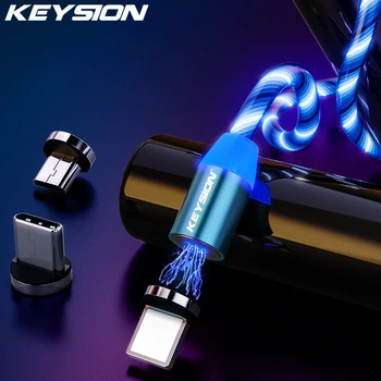 KEYSION Magnetinio Teka Šviesos diodų (LED Micro USB C Tipo Kabelio 