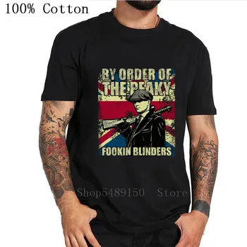 Klasikinis nutartimi Peaky Blinder Derliaus Plakato spauda Filmas Vyrų Marškinėliai Hip-Hop Paprasta Mados T-Shirt Organinės Medvilnės Marškinėlius