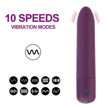 Klitorio Stimuliatorius Sekso Žaislai Moterims, 10 Greičio Stiprios Vibracijos Dildo Vibratorius G-spot Massager Galingas Mini Vibratorius Kulka
