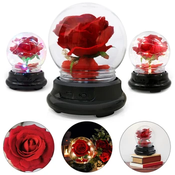 Kūrybos Rose Konservuoti Gėlių Su Lempa Rose Stiklo Dangtis Su Dovanų Dėžutė Namų Puošybai Gimtadienio Sukaktį Motinos Diena Dovana