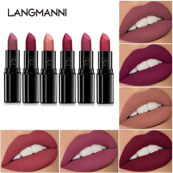 Langmanni Naujas Matinis Lūpų profesionalų Lūpų Makiažas, ilgalaikis, Vandeniui Lūpų Raudonai Nuogi ruby woo medaus Lūpų dažai patinka
