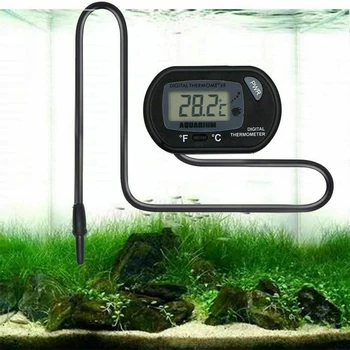 LCD Skaitmeninis Akvariumo Termometras Žuvų Bakas Vandens Temperatūros Matuoklis Akvariumo Temperatūros Jutiklis Žuvų Signalizacijos Naminių Reikmenys Įrankis Vandens