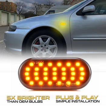 LED Dinaminis Šoniniai Gabaritiniai Posūkio Signalo Lemputė Eilės Indikatorių Žibintus, Seat Ibiza 6L MII Altea XL Leonas 1M Pastatytas Exeo 3R Cordoba