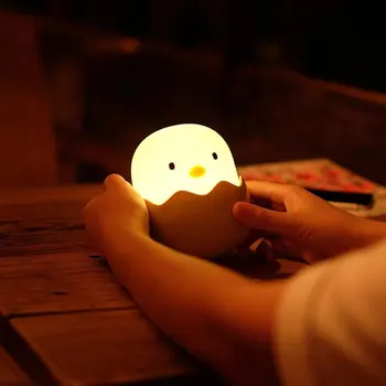 Led USB Įkrauti Silikono Naktį Šviesos Masažuoklis Animacinių filmų Kiaušinių Lentelė Miegamasis Nakties Žibintas, skirtas Kūdikių, Vaikų Gimtadienio Dovana Christmal