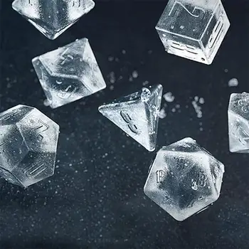 Ledo Kubeliai Kubelių padėklas Formos 7pcs Ice Cube Pelėsių, Maisto Klasės, Lanksti Silikoninė Ledo Formų Viskio Kokteilis Dungeons&Dragons