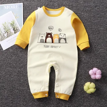 Mados animacinių filmų Naujagimių rompers bodysuit baby kūdikių bebes drabužius ilgomis rankovėmis medvilnės spausdinimo kūdikių drabužiai 0-24 Mėnesiai