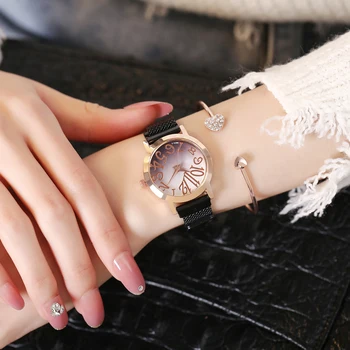 Mados Arabiškais Skaitmenimis Gradiento Spalvos Moterys Kvarco Žiūrėti Prabanga Magnetas Užsegimas Tinklelio Diržo Laikrodžius Reloj Mujer Zegarek Damski