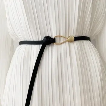 Mados Prabangos Prekės ženklo Moterims Diržai Plonas Aukso Sagtis PU Odos Dirželis Suknelė Džinsai Atsitiktinis aksesuarų Dizaineris Juostos