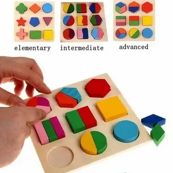 Mediniai Geometrinių Formų Dėlionė, Žaislai, Mediniai Dėlionės Dovana Kibinimas Žaislai Tangram Valdybos Montessori Žaidimas Smegenų Švietimo