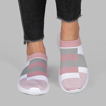Megzti kojinių, batų, moterų sportbačiai slip-on lengvas mesh 2021 m. vasarą sportbačiai moteris batai platformos kvėpuojantis