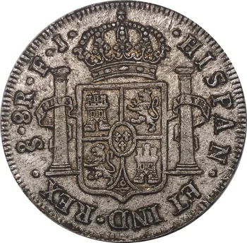 Meksika 1815 Karo Lndependence Čilė 8 Reales Cupronickel Sidabrą, Sidabro Spalvos Metalo Monetos Suvenyras, Dovana, Kolekcines, Monetas