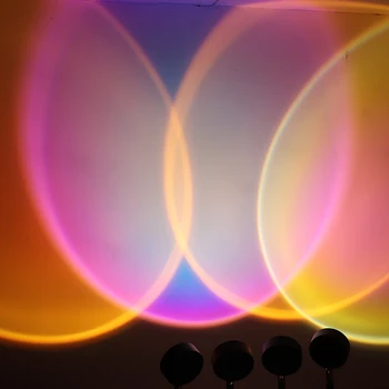 Meno /Šiuolaikinės Saulėlydžio Projektorius atmosferą naktį Saulėlydžio šviesos Projekcija anime šviesos Live Transliacijos Led Naktį 5W kambario šviesos dekoras