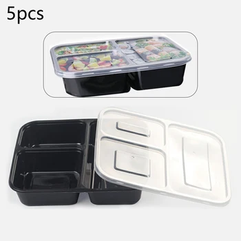 Miltų Laikymo Maisto Ruošimo Takeaway Lauke Plastikiniai Vienkartiniai Priešpiečių Dėžutė 3 Skyriuje Daugkartinio Naudojimo Microwavable Konteineriai Namuose Dėžės