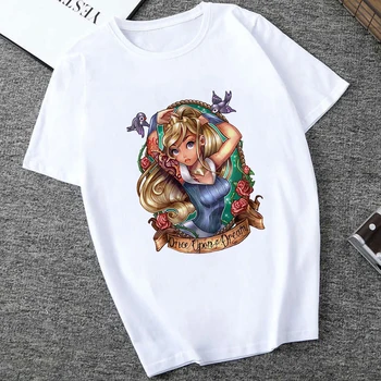 Moterų Marškinėlius Princesė Arielis Undinėlė PRARASTAS JŪROJE Grafinis Tee Str T-Shirt Asmenybės Hipster Harajuku Mergina marškinėliai
