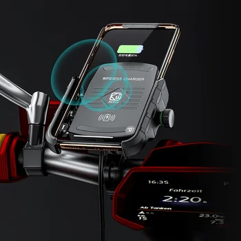 Motociklo Telefono Turėtojas 15W Greitai Belaidžio Įkrovimo Rankenos tvirtinimas iPhone 12 11 pro XR 