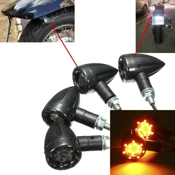 Motociklų Nuoma LED Gintaro+raudona Posūkio Signalo Indikatorių Šviesos Indikatoriaus Lemputės