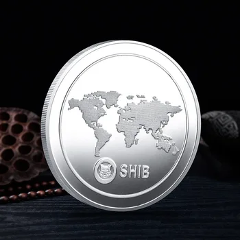 Nauja Proginė Moneta Shiba Inu Doge Monetos Spalva trimatis Reljefo Medallion paauksuotas Sidabras Metalo Ženklelis Virtualios Monetos