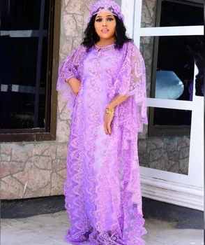 Nauja Stiliaus moteriškos Mados Klasikinis Dizainas Afrikos Nigerija Dashiki Abaja Net Audinio Nėrinių Nemokamai Dydis Prarasti Ilga Suknelė Viduje Šalikas