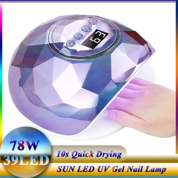 Naujas 78W UV LED Lempos Profesionalios Nagų Džiovintuvas Manikiūro Mašina, Už Visus Gelio Nagų Poliravimo Greitai Džiovinimo Lempa Laikmatis Smart Jutiklis