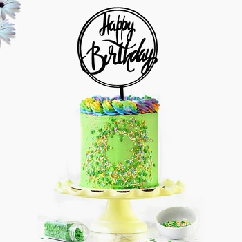 Naujas Akrilo Tortas Topper Aukso Turas Happy Birthday Cake toppers apdailos Vaikams Gimtadienio Tortas, Papuošimai Baby Shower