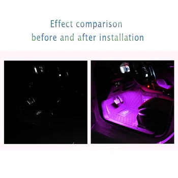 Naujas LED Automobilių Koja Aplinkos Šviesos Lempos Interjero Dekoratyvinis Apšvietimas Peugeot 206 207 208 301 307 308 407 2008 3008 4008