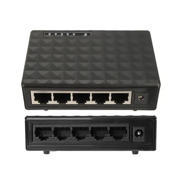 Naujausias 5 Port Gigabit Switch RJ45 LAN Ethernet Greitai Darbalaukio Tinklo Jungiklis Koncentratorius Perstūmimo 10/100/1000Mbps Su ES/JAV Maitinimo Adapteris
