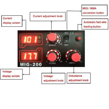 Nemokama priedai (Multi-function) IGBT 3 in 1 DC Inverter MIG/MAG/MMA dujos /dujų Nėra suvirinimo mašina suvirintojas MIG200