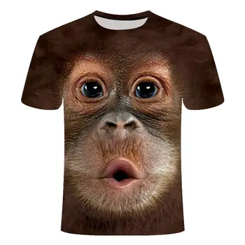 Nieuwste Gyvūnų 3D T-shirt Arė Korte Mouw Mannelijke Zomer Viršūnes Tees 3D Orangutan marškinėliai Voor Mannen Juokinga Kleding