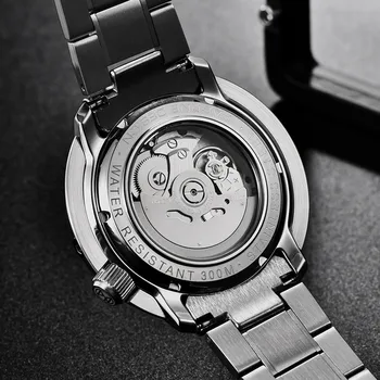 PAGRNE DIZAINO vyriški Verslo Automatinis Laikrodis Relogio Masculino Mechaniniai Laikrodžiai Naras 300M Vandeniui Sporto Laikrodis Reloj