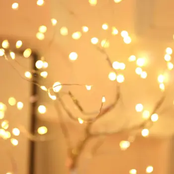 Pasakų Šviesos 3D Medžio Lempos Varinės Vielos Kalėdų Ugnies 108 LED Nakties Šviesos Vestuvių Dekoracija Namuose Vaikai Miegamasis Patalpų Dekoras