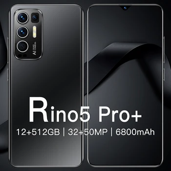 Pasaulinė Versija Rino5 Pro+ išmaniųjų telefonų 6800mAh 16+512 GB 6.7 Colių Mobiliųjų Telefonų 32MP +50MP HD Kamera Android11 Dual SIM mobiliųjų telefonų