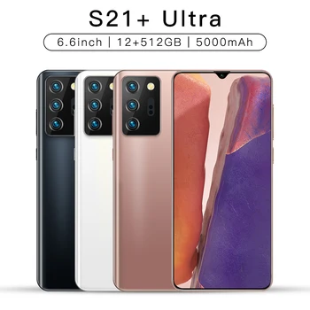 Pasaulinė Versija S21+ Ultra 6.6 Colių Išmaniųjų Telefonų 