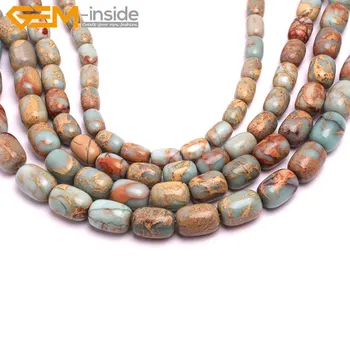 Perlas-viduje Natūralus Vamzdis Cilindrų Stulpelio Skiltyje Spalvotų Shoushan Jaspers Karoliukų, Skirta 