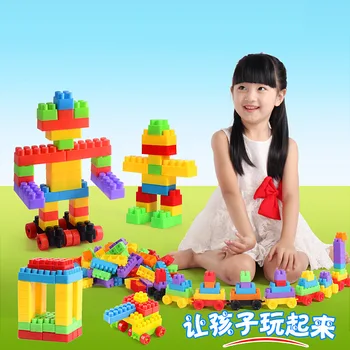 Plastikiniai Pastato Blokus Kūdikių Švietimo Ankstyvojo Ugdymo Montavimas Žaislai Didelių Dalelių, 72pcs