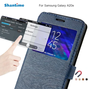 Pu Odos, Telefono Dėklas, Skirtas Samsung Galaxy A20e Flip Case For Samsung Galaxy A20e Peržiūrėti Langų Knyga Atveju Minkštas Silikoninis Galinio Dangtelio